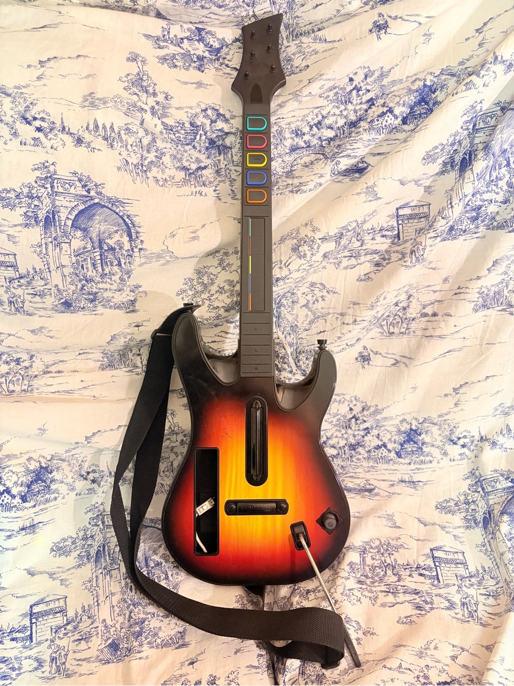 Nintendo Wii Guitar Hero Red Octane Wireless Controller Sunburst W/ Back Cover